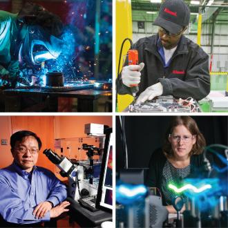 Workers, including scientists, engineers, and welders in a variety of fields