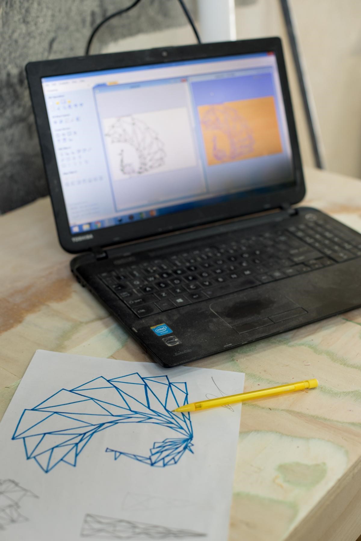 Laptop at desk