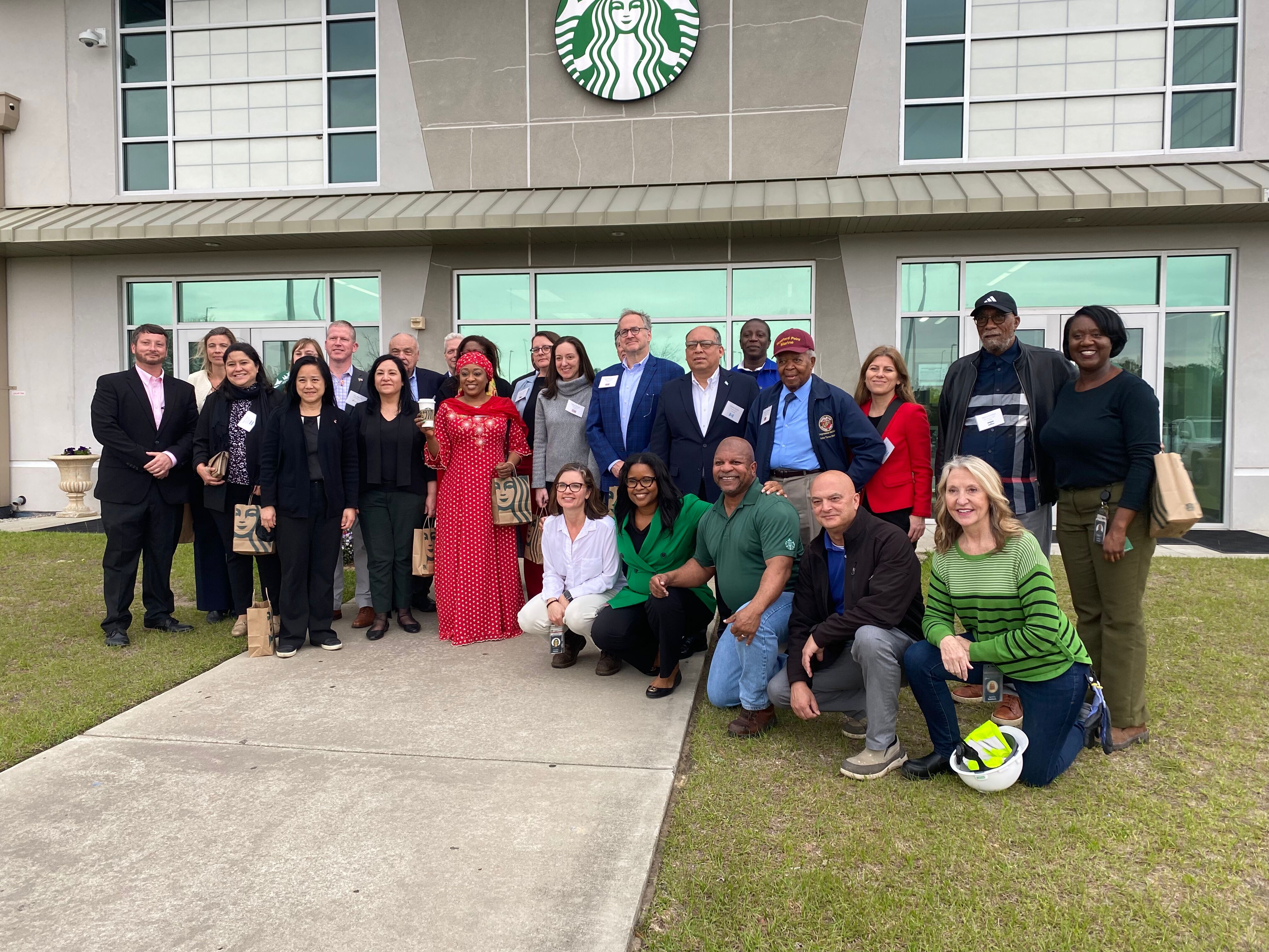 Tour group at Starbucks facility