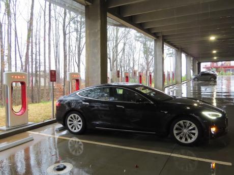 EV charging parking lot in peachtree corners town center