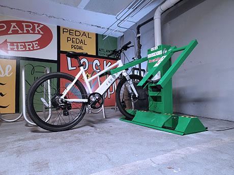 Parkent bike at a e-bike charging station Parkent bike at a e-bike charging station