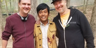 picture of three men on film set in powder springs