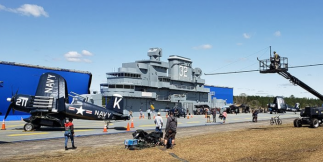 on the set of Korean War-era film “Devotion in statesboro georgia