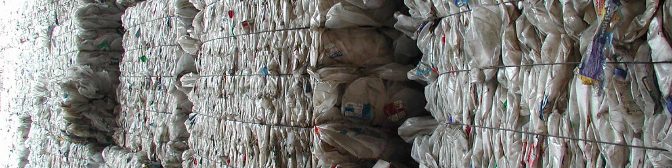 Stacks of recycling materials in Georgia