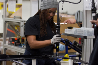 employee using equipment